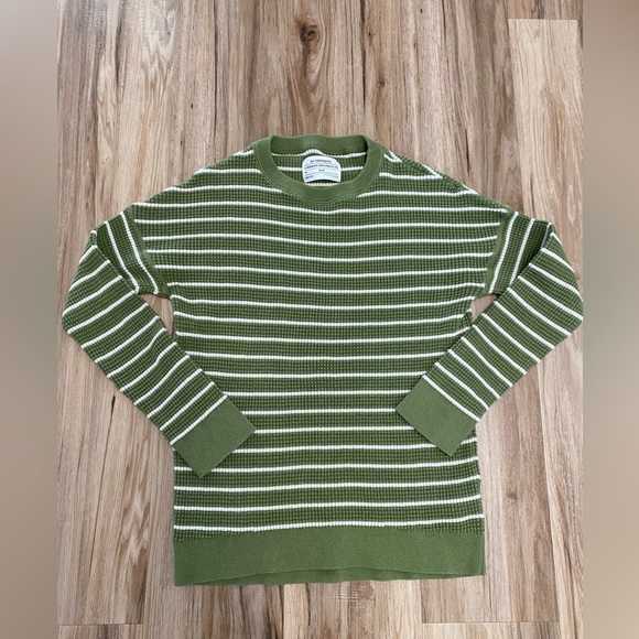 REI Sweaters - REI COOPERATIVE WALLACE WAFFLE GREEN CREAM WOMENS SWEATER PULLOVER SZ SMALL